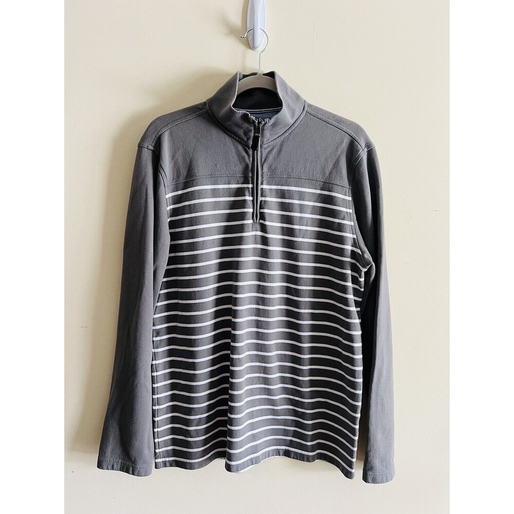 Banana Republic Sweatshirt Mens Size L Gray Zip Long Sleeve 3/4 Pullover